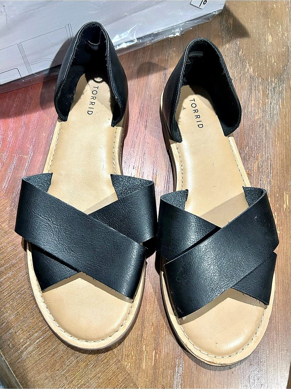 TORRID Black Strappy Platform Sandals Like New